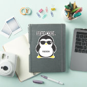 Sticker Pingouin cool de nom personnalisé (Couverture iPad)