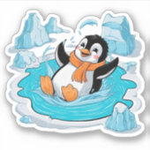 Sticker Pingouin dans la glace (Devant)