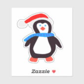 Sticker Pingouin d'hiver classique (Feuille)