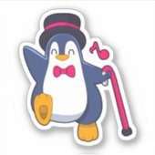 Sticker Pingouin en Groom avec Cravate (Devant)