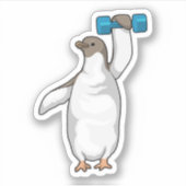 Sticker Pingouin Fitness Dumbbell (Devant)