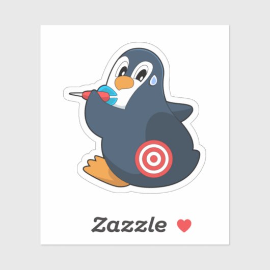 Sticker Pingouin fléchettes fléchettes (Feuille)