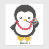 Sticker Pingouin mignon, Petit Pingouin, Sifflement de fêt (Feuille)