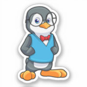 Sticker Pingouin Nerd avec lunettes (Recto)