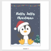Sticker Pingouin Noël Neige Hiver Animaux Penguins Sti (Feuille)