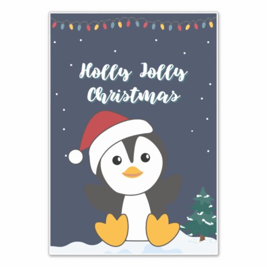 Sticker Pingouin Noël Neige Hiver Animaux Penguins Sti (Devant)
