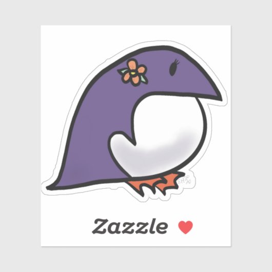 Sticker Pingouin pourpre (Feuille)