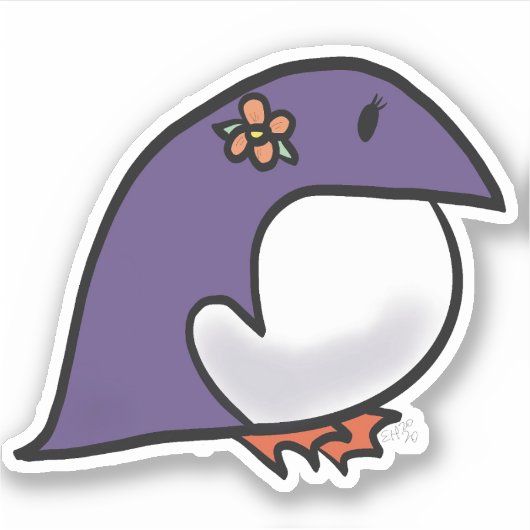 Sticker Pingouin pourpre (Devant)
