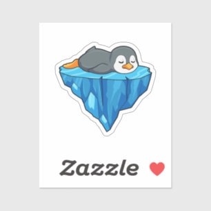 Sticker Pingouin sur glace floc