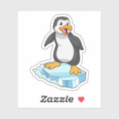 Sticker Pingouin sur glace floc (Feuille)