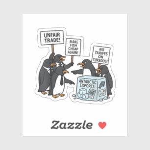 Sticker Pingouins contre les tarifs douaniers anti-Trump