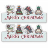 Sticker Pingouins de combat de snowball Joyeux dessin de N (Devant)
