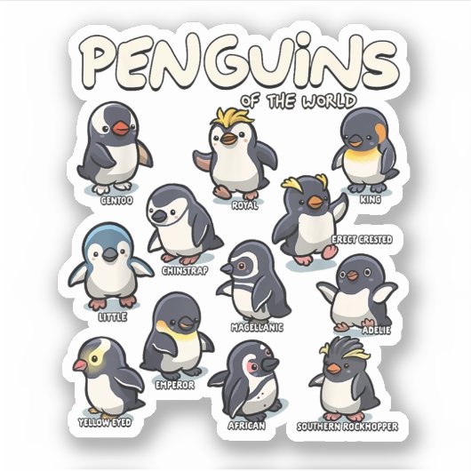 Sticker Pingouins de pingouins Animaux du monde Amour des (Devant)
