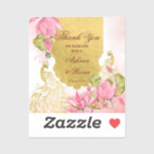 Sticker Pink and gold peacock lotus Indian wedding  (Feuille)