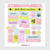 Sticker Pink And Green Crown Love Coeur Planner (Feuille)