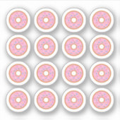 Sticker Pink Brown beignets colorés arroser la fête alimen (Devant)