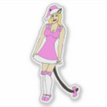 Sticker Pink Christmas catgirl<br><div class="desc">Une fille de Noël rose.</div>