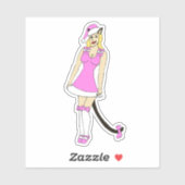 Sticker Pink Christmas catgirl (Feuille)