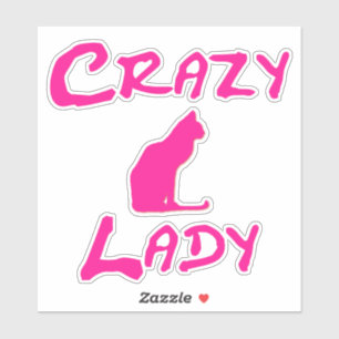 Sticker Pink Crazy Cat Lady