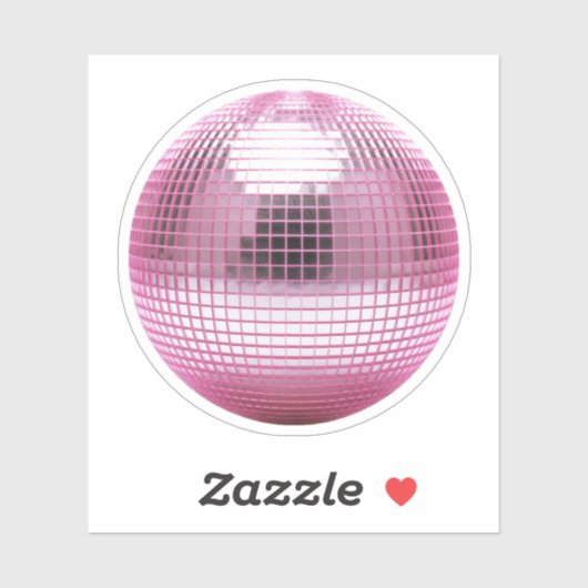 Sticker pink disco mirror ball (Feuille)