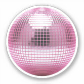 Sticker pink disco mirror ball (Devant)