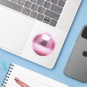 Sticker pink disco mirror ball (Ordinateur portable avec iPhone)