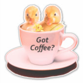 Sticker Pink Funny Café Mème Mug Cute Chicks Poulets (Devant)