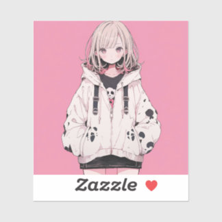Sticker Pink Girl | 東京娘 GenerartiveAI シール