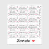 Sticker Pink Hearts Happy Mail (Feuille)