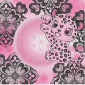 Sticker Pink Leopard Harmony flower of life (Devant)