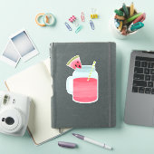 Sticker Pink Mason Jar Watermelon Lemonade Boisson (Couverture iPad)