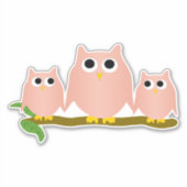 Sticker Pink Owls Design (Devant)