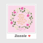 Sticker Pink Purple Floral William Shakespeare Never Doubt (Feuille)