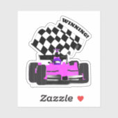 Sticker Pink Race Car - Checkered Flag Sports (Feuille)