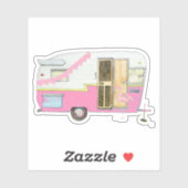 Sticker Pink She Shed Camper Trailer (Feuille)