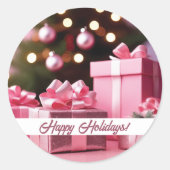 Sticker Pink Theme Joyeux Vacances (Devant)