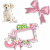 Sticker Pinkie-Rose nouvelle fille de bébé (Devant)