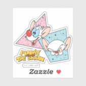 Sticker Pinky et le cerveau | Graphiques de caractères rét (Feuille)
