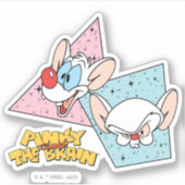 Sticker Pinky et le cerveau | Graphiques de caractères rét (Devant)