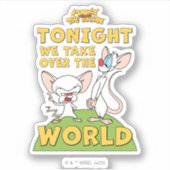 Sticker Pinky et le cerveau | Reprendre Le Monde (Devant)