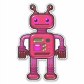 Sticker Pinky Pinky mou Robot rose lunatique (Devant)