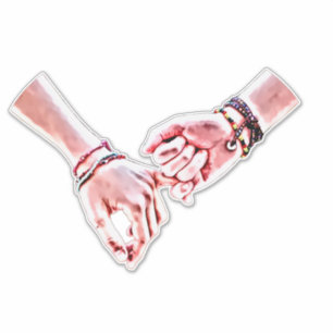 Sticker Pinky Swear romance Les mains des amoureux Peintur