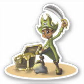 Sticker Pirate afro-américain (Devant)