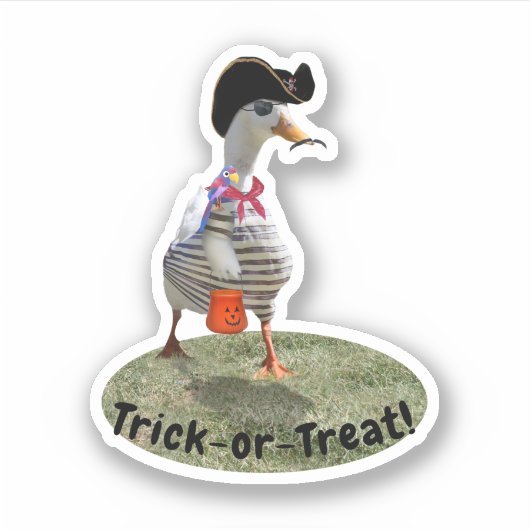 Sticker Pirate Canard Halloween (Devant)