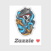 Sticker Pirate d'octopus (Feuille)