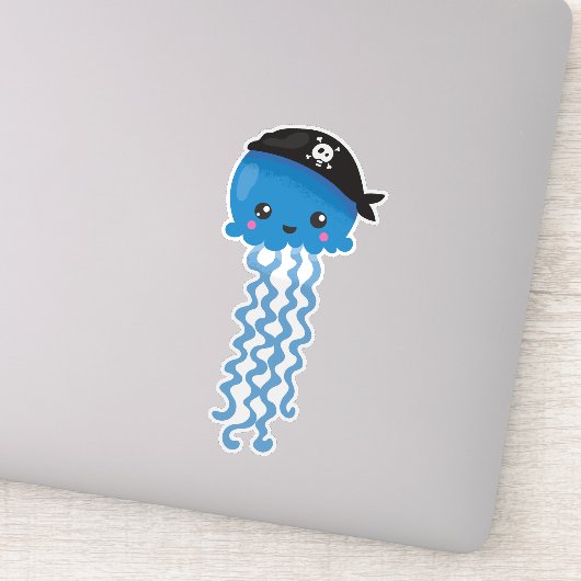 Sticker Pirate Jellyfish, Mignonne méduse, Petite méduse (Détail)