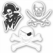 Sticker Pirate Jolly roger 3 pack (Devant)