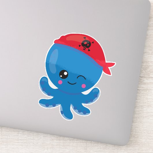 Sticker Pirate Octopus, Pipe mignonne, Petite Octopus (Détail)