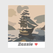 Sticker Pirate Pirate Navire Aventure Pirate (Feuille)
