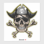 Sticker pirate thème fête adulte Cross Bones (Feuille)